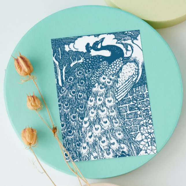 Art Nouveau Peacock Karte (Von Creator hochgeladen)