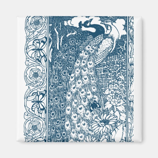 Art Nouveau Peacock Magnet (Vorne)