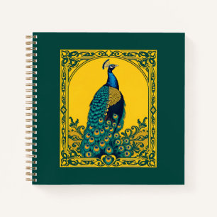 Art Nouveau Peacock Notizbuch