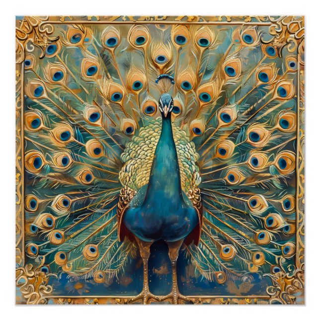Art Nouveau Peacock Poster (Vorderseite)