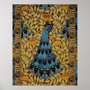 Art Nouveau Peacock Poster