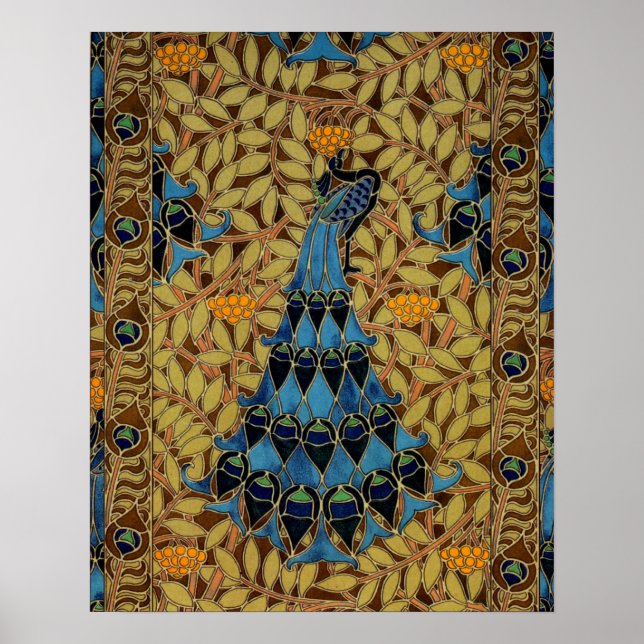 Art Nouveau Peacock Poster (Vorne)