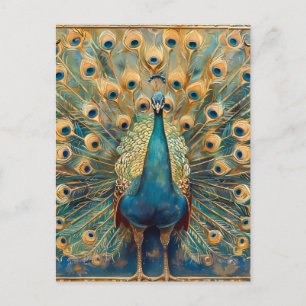 Art Nouveau Peacock Postkarte