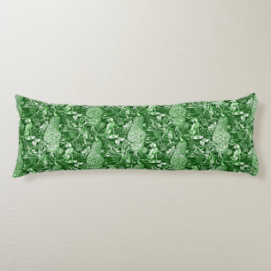 Art Nouveau Peacock Print, Forest Green Seitenschläferkissen