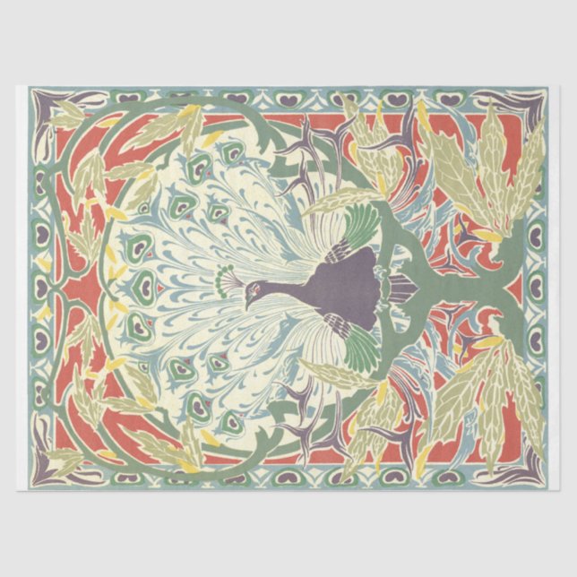 Art Nouveau Peacock Seidenpapier (Vorderseite)