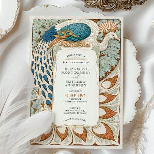 Art Nouveau Peacock Wedding Einladung