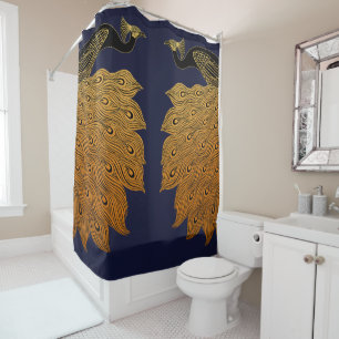 Art Nouveau Peacock Will Bradley Duschvorhang