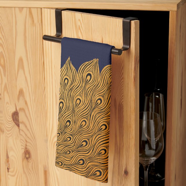 Art Nouveau Peacock Will Bradley Geschirrtuch (Drittel gefaltet)