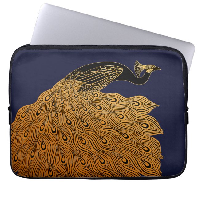 Art Nouveau Peacock Will Bradley Laptopschutzhülle (Vorderseite)