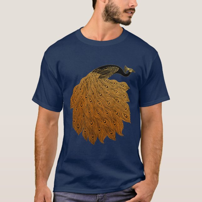 Art Nouveau Peacock Will Bradley T-Shirt (Vorderseite)