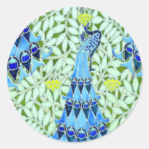 Art Nouveau Peacocks Runder Aufkleber