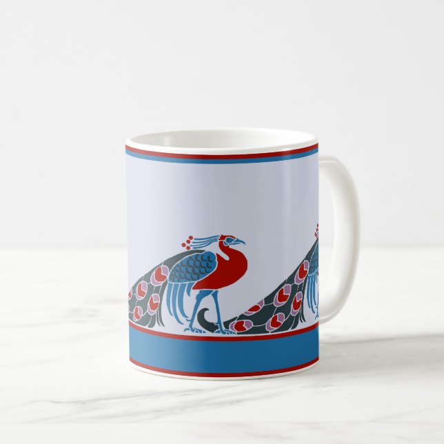 Art Nouveau Peacocks Tasse (VorderseiteRechts)