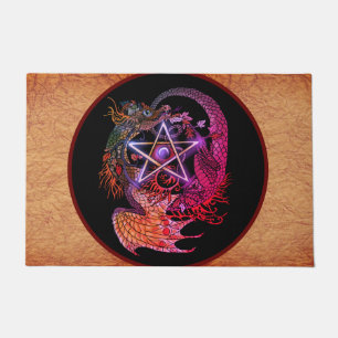 Art Nouveau Pentagramm Dragon Fußmatte