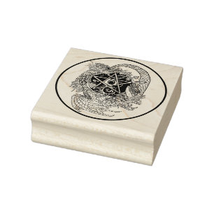 Art Nouveau Pentagramm Dragon Gummistempel