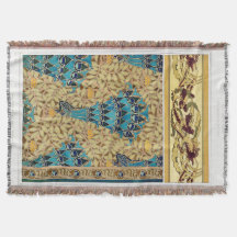 Art Nouveau Pfau textilen Deko verneuil blau