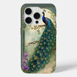 Art Nouveau Pfau Vintage Elegante Federn Name Case-Mate iPhone Hülle
