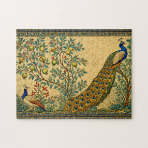 Art Nouveau Pfauen Botanische Illustration Puzzle