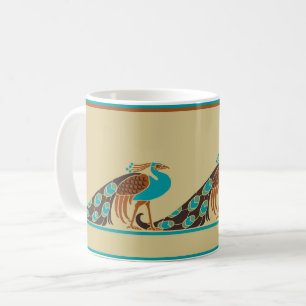 Art Nouveau Pfauen Kaffeetasse