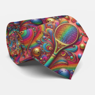 Art Nouveau Pickleball Krawatte – Regenbogen Elega