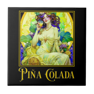 Art Nouveau Pina Colada Fliese