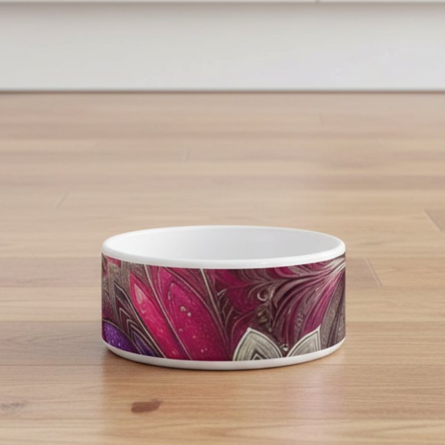Art Nouveau Pink und Silver Fans Napf (Von Creator hochgeladen)