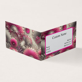 Art Nouveau Pink und Silver Fans Visitenkarten