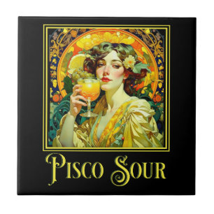 Art Nouveau Pisco Sour Fliese