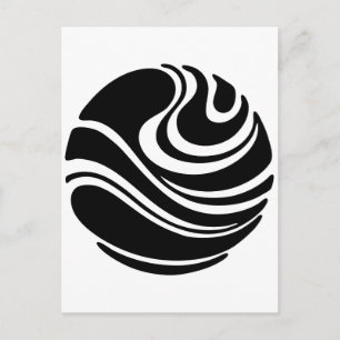 Art Nouveau Planet Swirl Motif Postkarte