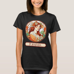 Art Nouveau Poinsettia Frau T-Shirt