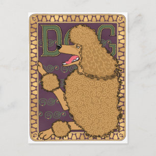 Art Nouveau Poodle Postkarte