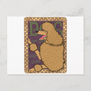 Art Nouveau Poodle Postkarte