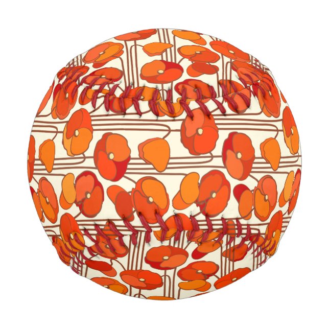 Art Nouveau Poppies Baseball (Vorderseite)