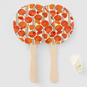 Art Nouveau Poppies Hand Fans Fächer