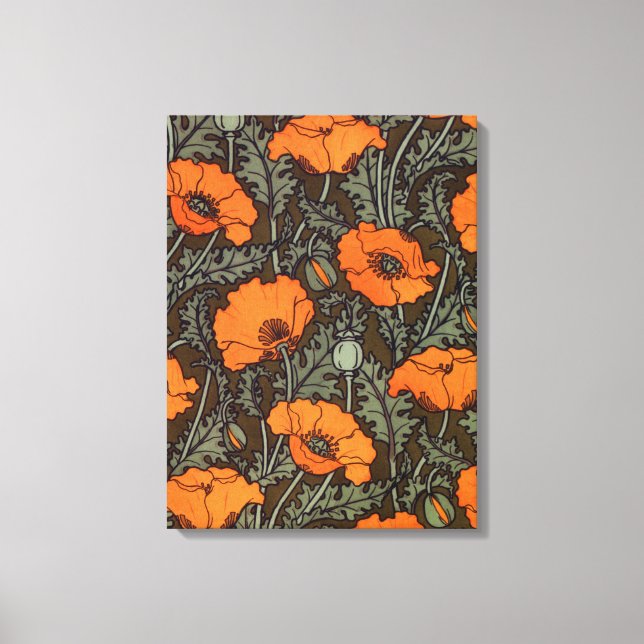 Art Nouveau Poppies Leinwanddruck (Vorderseite)