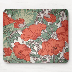 Art Nouveau Poppies Mousepad