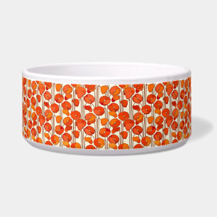 Art Nouveau Poppies Pet Bowl Napf