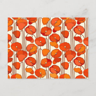 Art Nouveau Poppies Postkarte