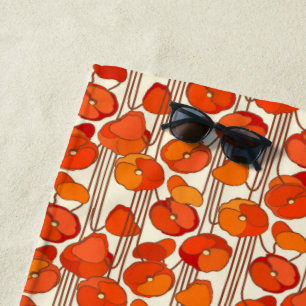 Art Nouveau Poppies Strandtuch
