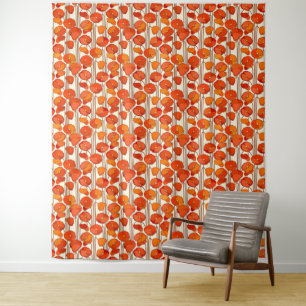 Art Nouveau Poppies Tapestry Wandteppich