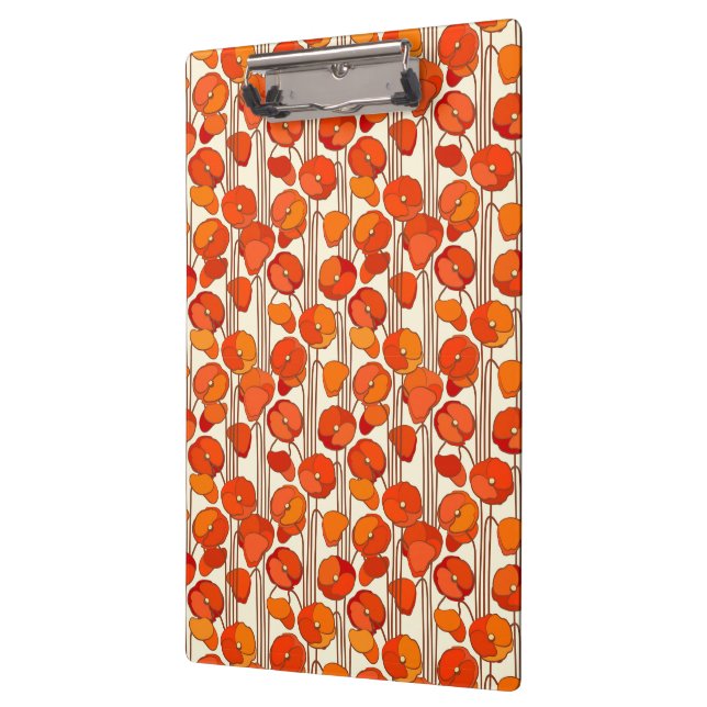 Art Nouveau Poppies Zwischenablage Klemmbrett (Links)