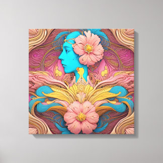 Art Nouveau Portrait Canvas Print Leinwanddruck