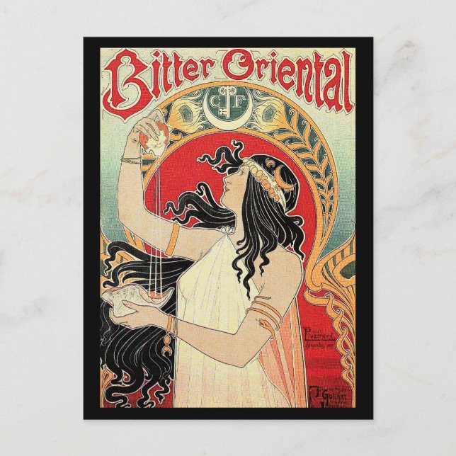 Art Nouveau Postcard: "Bitter Oriental" Postkarte (Vorderseite)