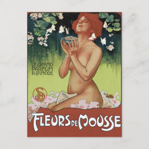 Art Nouveau Postcard - Fleurs de Mousse Postkarte