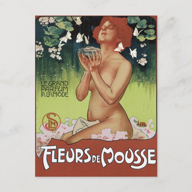 Art Nouveau Postcard - Fleurs de Mousse Postkarte (Vorderseite)