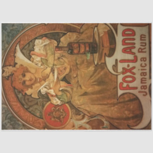 Art Nouveau Poster 20 Rum Lady Decoupage Seidenpapier