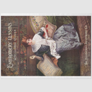 Art Nouveau Poster 26 Stickerei Nähen Decoupage Seidenpapier