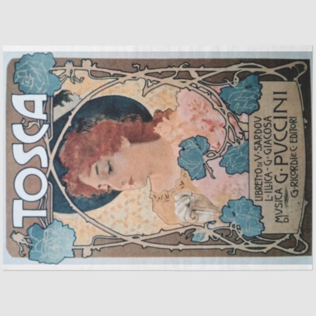 Art Nouveau Poster 29 Woman Decoupage Seidenpapier (Vorderseite)