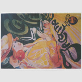 Art Nouveau Poster Lady Decoupage Seidenpapier