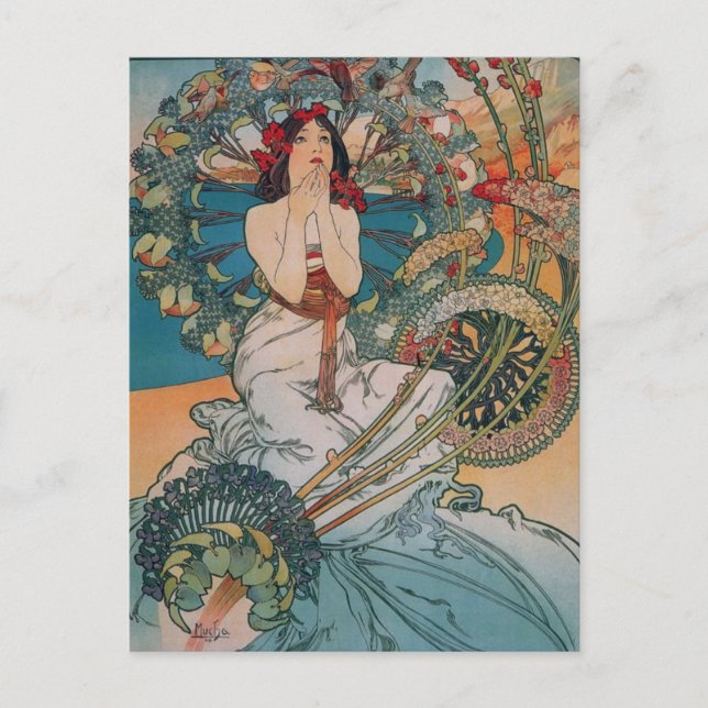 Art Nouveau Poster Postkarte (Vorderseite)