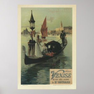 Art Nouveau Posters - Venice / Paris Poster
